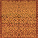 Square Machine Washable Abstract Orange Modern Area Rugs, wshabs1709org