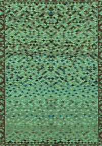 Abstract Turquoise Modern Rug, abs1709turq