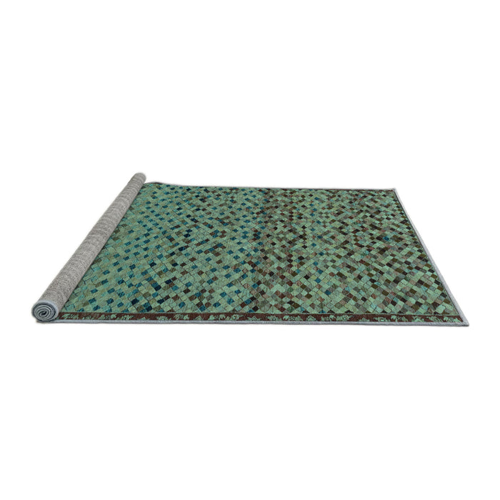 Sideview of Machine Washable Abstract Light Blue Modern Rug, wshabs1709lblu