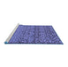 Sideview of Machine Washable Abstract Blue Modern Rug, wshabs1709blu