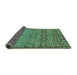 Sideview of Abstract Turquoise Modern Rug, abs1709turq