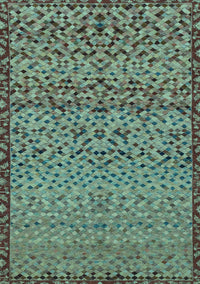 Abstract Light Blue Modern Rug, abs1709lblu