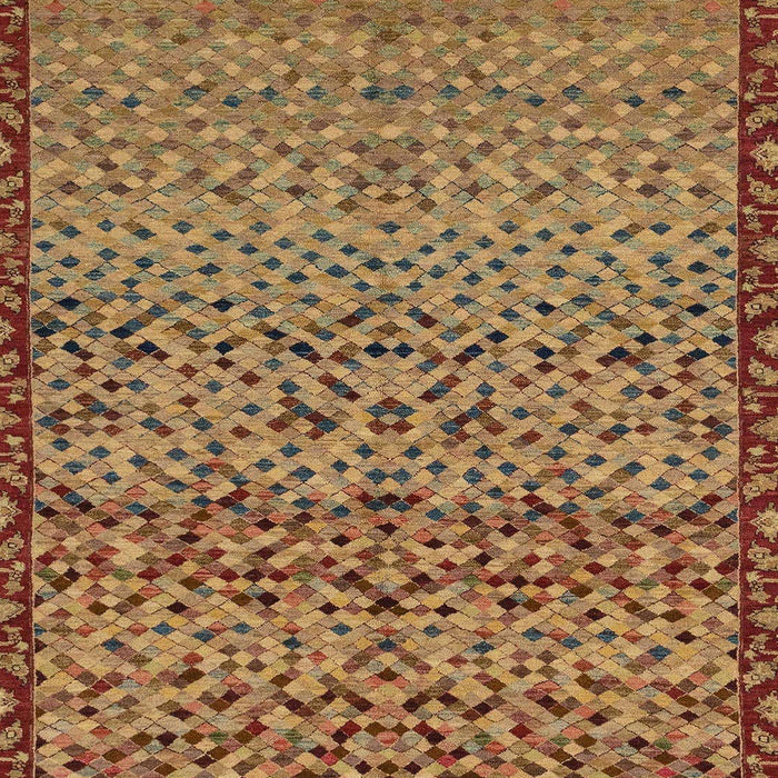 Machine Washable Abstract Gold Rug, wshabs1709
