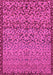 Machine Washable Abstract Pink Modern Rug, wshabs1709pnk