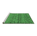 Sideview of Machine Washable Abstract Emerald Green Modern Area Rugs, wshabs1709emgrn