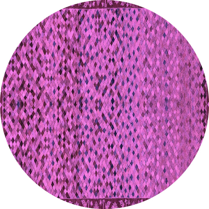 Round Machine Washable Abstract Purple Modern Area Rugs, wshabs1709pur