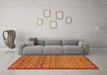 Machine Washable Abstract Orange Modern Area Rugs in a Living Room, wshabs1709org