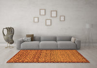 Machine Washable Abstract Orange Modern Rug, wshabs1709org