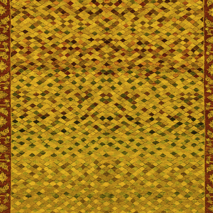 Abstract Yellow Modern Rug, abs1709yw