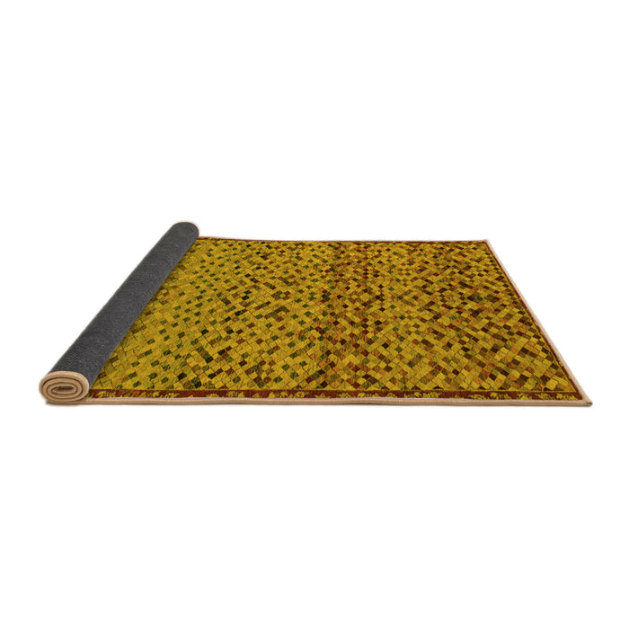 Sideview of Abstract Yellow Modern Rug, abs1709yw