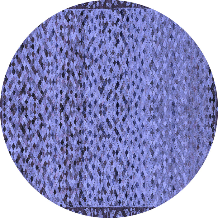 Round Machine Washable Abstract Blue Modern Rug, wshabs1709blu