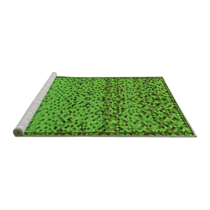 Sideview of Machine Washable Abstract Green Modern Area Rugs, wshabs1709grn