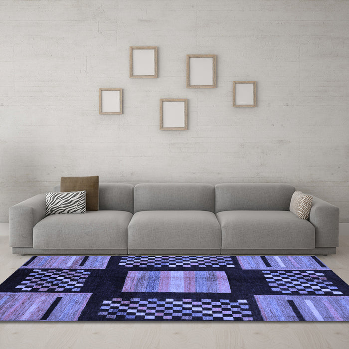 Machine Washable Abstract Blue Modern Rug in a Living Room, wshabs170blu
