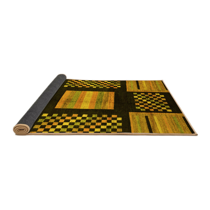Sideview of Abstract Yellow Modern Rug, abs170yw