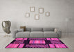 Machine Washable Abstract Pink Modern Rug in a Living Room, wshabs170pnk