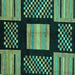 Square Abstract Turquoise Modern Rug, abs170turq