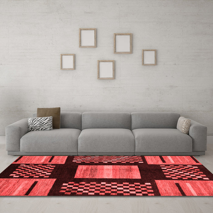 Modern Red Washable Rugs