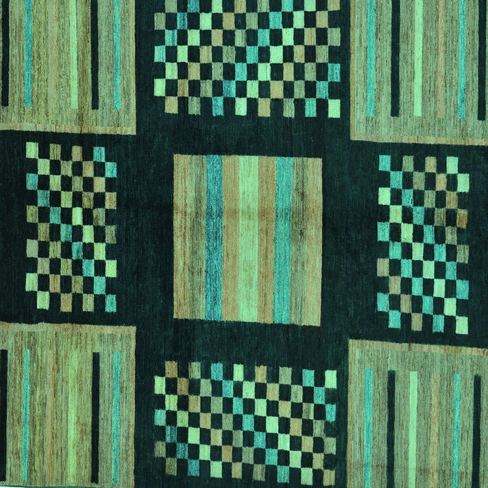 Square Machine Washable Abstract Turquoise Modern Area Rugs, wshabs170turq