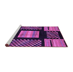 Sideview of Machine Washable Abstract Purple Modern Area Rugs, wshabs170pur