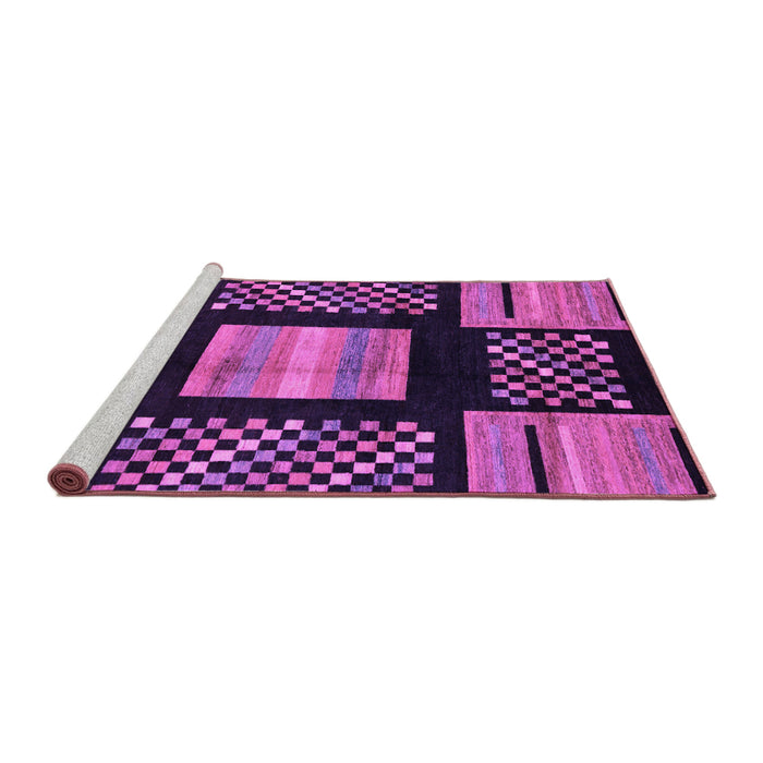 Sideview of Machine Washable Abstract Purple Modern Area Rugs, wshabs170pur