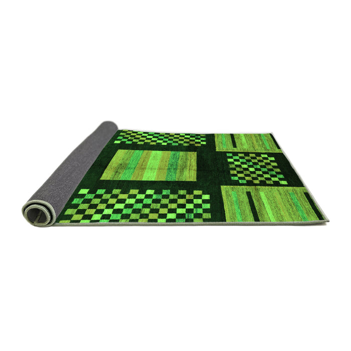 Sideview of Abstract Green Modern Rug, abs170grn