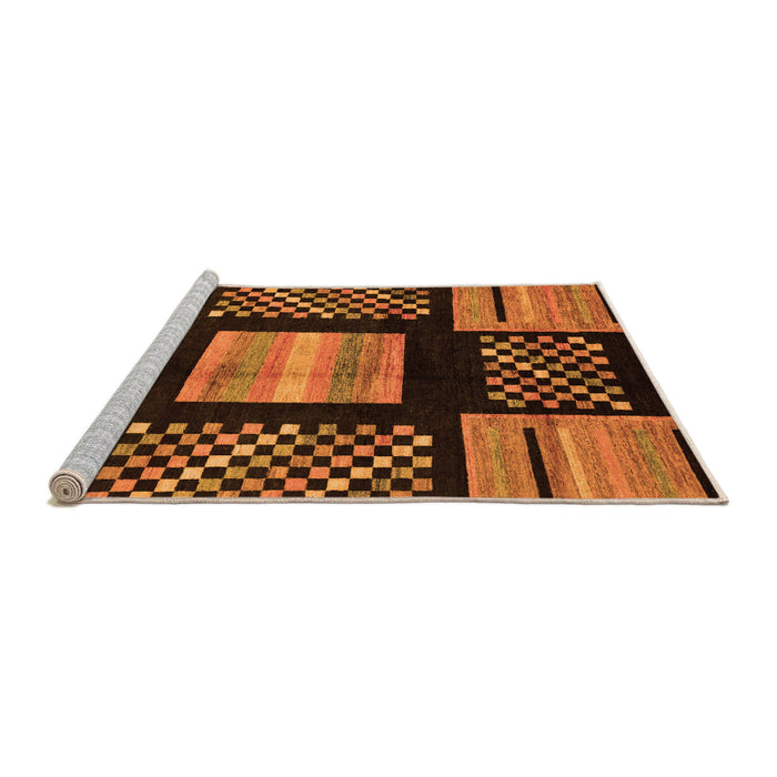 Sideview of Machine Washable Abstract Orange Modern Area Rugs, wshabs170org