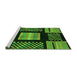 Sideview of Machine Washable Abstract Green Modern Area Rugs, wshabs170grn