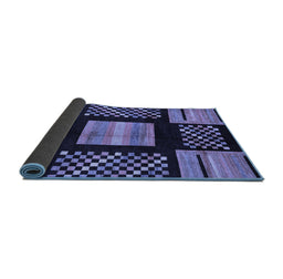 Sideview of Abstract Blue Modern Rug, abs170blu