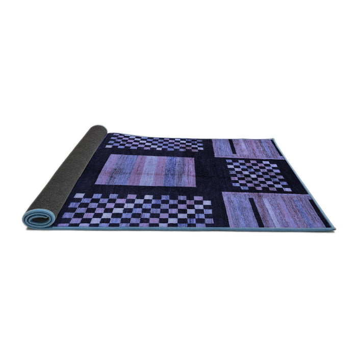 Sideview of Abstract Blue Modern Rug, abs170blu