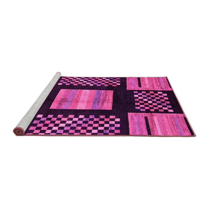 Sideview of Machine Washable Abstract Pink Modern Rug, wshabs170pnk