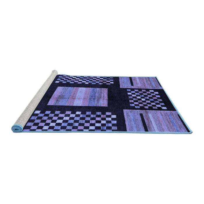 Sideview of Machine Washable Abstract Blue Modern Rug, wshabs170blu