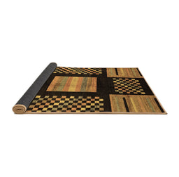 Sideview of Abstract Brown Modern Rug, abs170brn