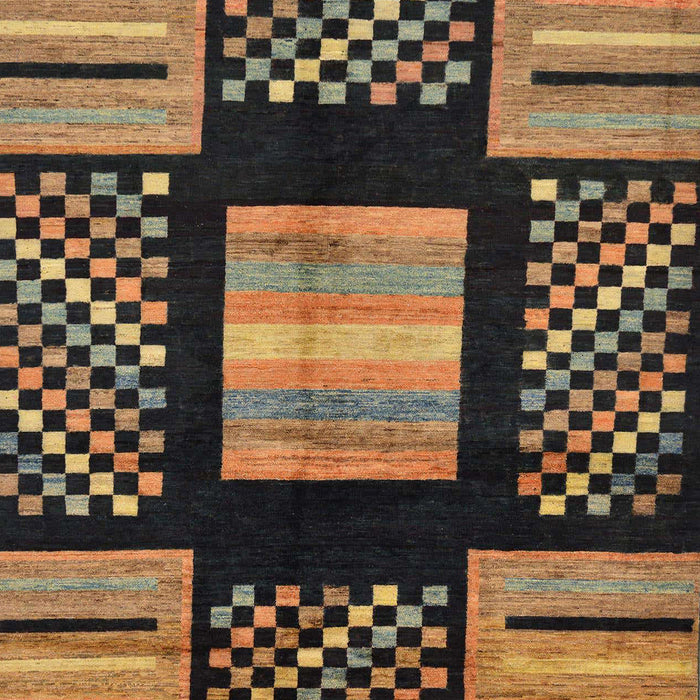 Machine Washable Abstract Bronze Brown Rug, wshabs170