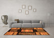 Machine Washable Abstract Orange Modern Area Rugs in a Living Room, wshabs170org