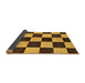 Sideview of Abstract Bakers Brown Checkered Rug, abs171