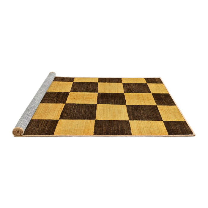 Sideview of Machine Washable Abstract Bakers Brown Rug, wshabs171