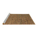 Sideview of Machine Washable Abstract Saddle Brown Rug, wshabs1710