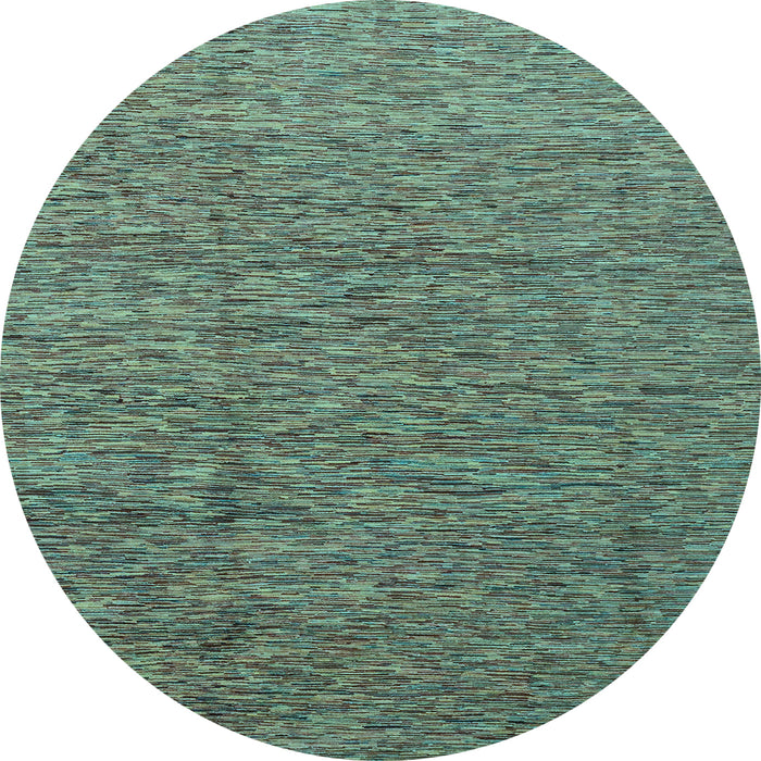 Round Abstract Light Blue Modern Rug, abs1710lblu