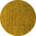 Round Abstract Yellow Modern Rug, abs1710yw