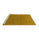 Sideview of Machine Washable Abstract Yellow Modern Rug, wshabs1710yw