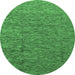 Round Abstract Emerald Green Modern Rug, abs1710emgrn