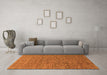 Machine Washable Abstract Orange Modern Area Rugs in a Living Room, wshabs1710org