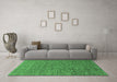 Machine Washable Abstract Emerald Green Modern Area Rugs in a Living Room,, wshabs1710emgrn