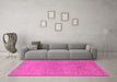 Machine Washable Abstract Pink Modern Rug in a Living Room, wshabs1711pnk