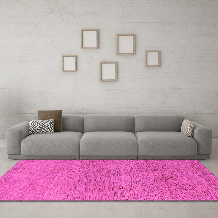 Machine Washable Abstract Pink Modern Rug in a Living Room, wshabs1711pnk