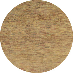 Round Machine Washable Abstract Gold Rug, wshabs1711