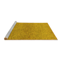 Sideview of Machine Washable Abstract Yellow Modern Rug, wshabs1711yw