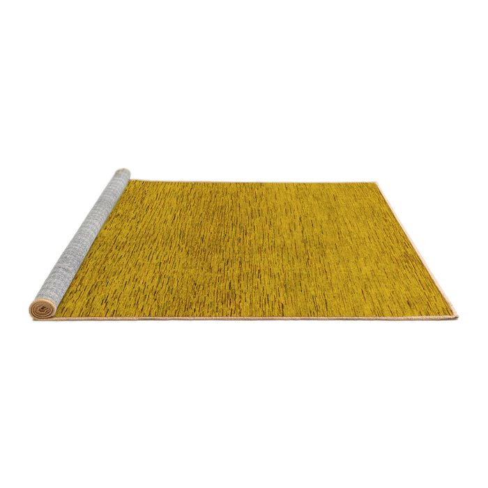 Sideview of Machine Washable Abstract Yellow Modern Rug, wshabs1711yw
