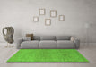 Machine Washable Abstract Green Modern Area Rugs in a Living Room,, wshabs1711grn