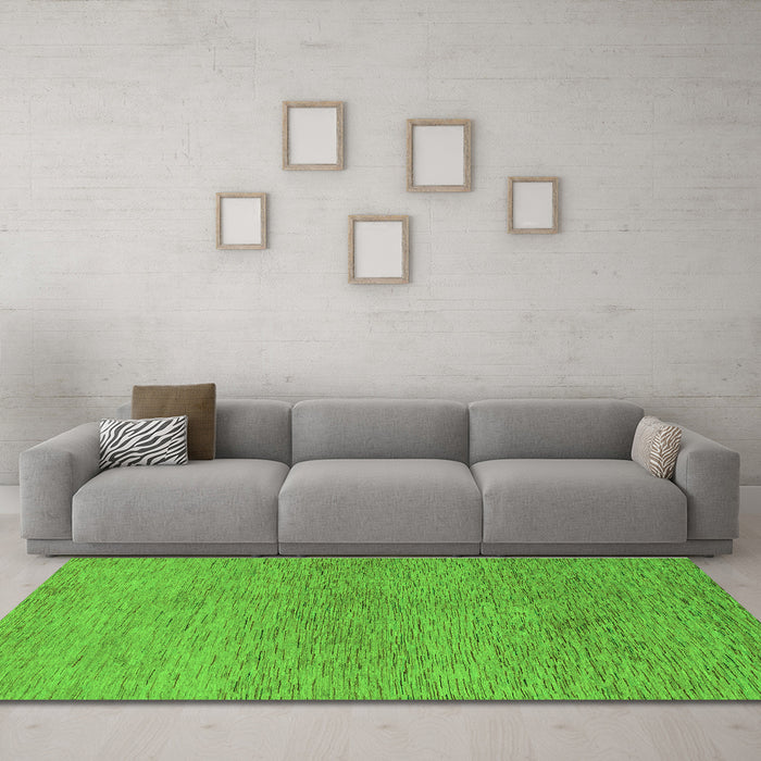Machine Washable Abstract Green Modern Area Rugs in a Living Room,, wshabs1711grn